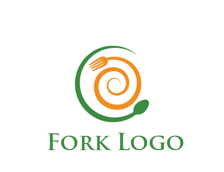 utensils spiraling restaurant logo 