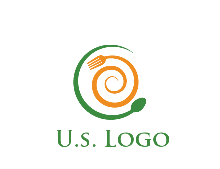 utensils spiraling restaurant logo 