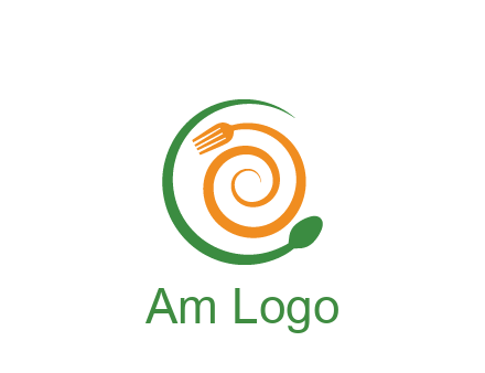 utensils spiraling restaurant logo 