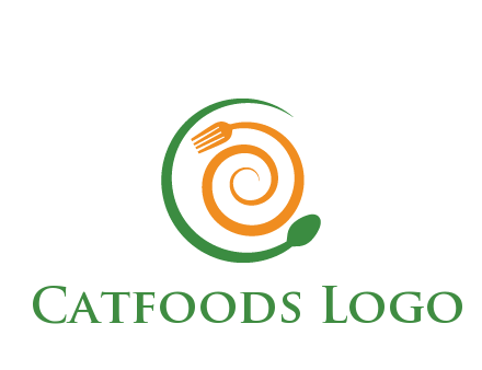 utensils spiraling restaurant logo 