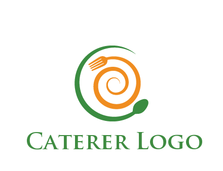 utensils spiraling restaurant logo 