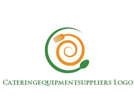 utensils spiraling restaurant logo 