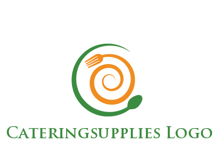 utensils spiraling restaurant logo 