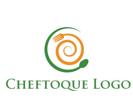 utensils spiraling restaurant logo 