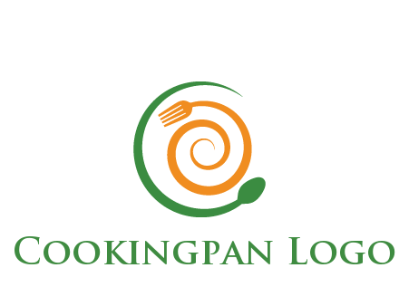 utensils spiraling restaurant logo 