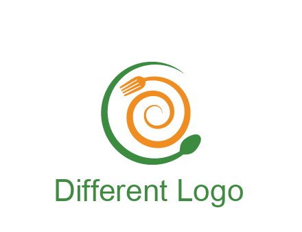 utensils spiraling restaurant logo 