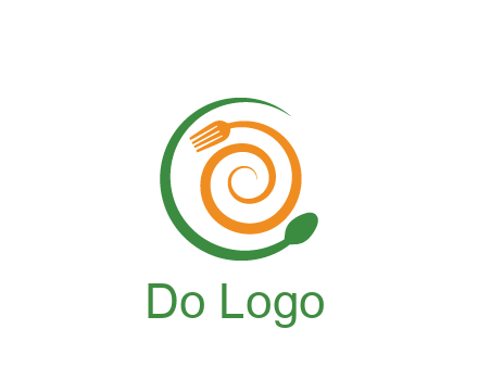 utensils spiraling restaurant logo 