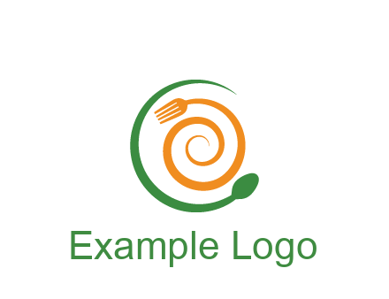 utensils spiraling restaurant logo 