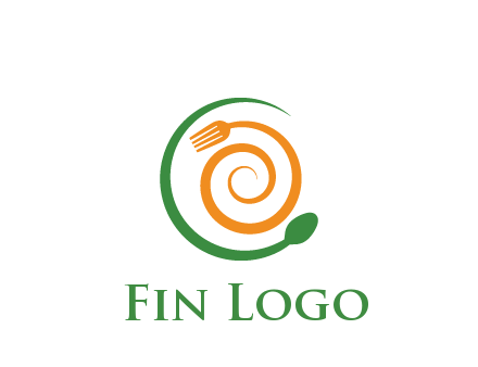 utensils spiraling restaurant logo 