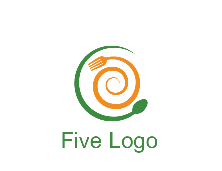 utensils spiraling restaurant logo 