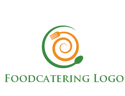 utensils spiraling restaurant logo 