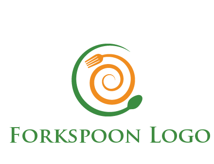 utensils spiraling restaurant logo 