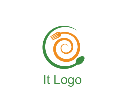 utensils spiraling restaurant logo 