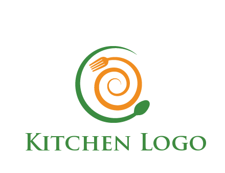 utensils spiraling restaurant logo 