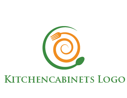 utensils spiraling restaurant logo 