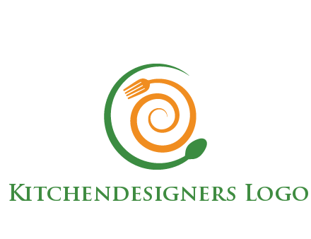 utensils spiraling restaurant logo 