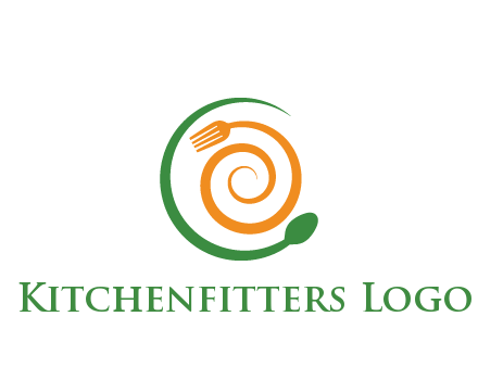 utensils spiraling restaurant logo 