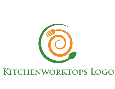 utensils spiraling restaurant logo 