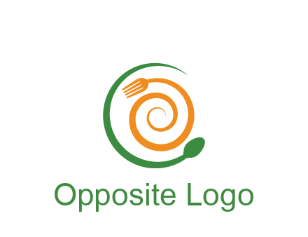 utensils spiraling restaurant logo 