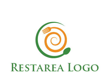 utensils spiraling restaurant logo 