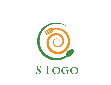 utensils spiraling restaurant logo 