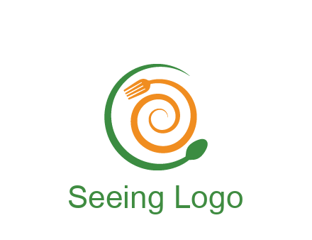 utensils spiraling restaurant logo 
