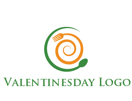 utensils spiraling restaurant logo 