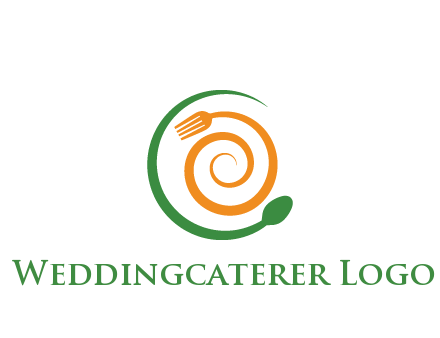 utensils spiraling restaurant logo 
