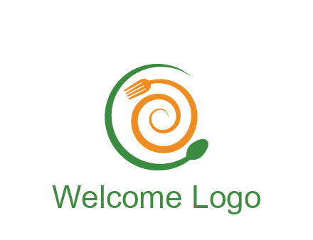 utensils spiraling restaurant logo 