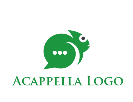 abstract chameleon with text bubble communication logo
