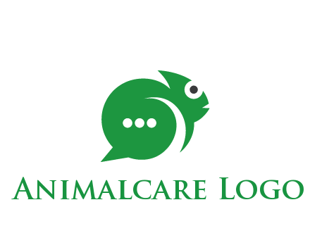 abstract chameleon with text bubble communication logo