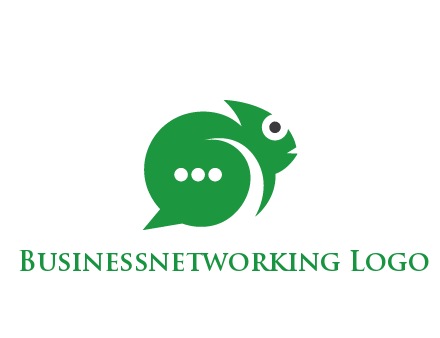 abstract chameleon with text bubble communication logo