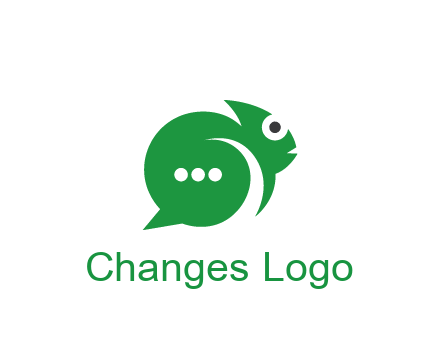 abstract chameleon with text bubble communication logo