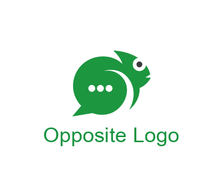 abstract chameleon with text bubble communication logo