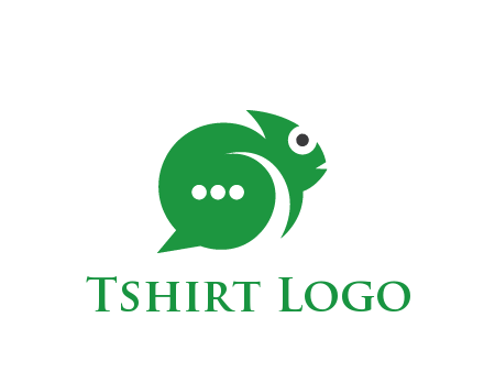 abstract chameleon with text bubble communication logo