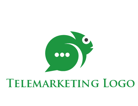 abstract chameleon with text bubble communication logo