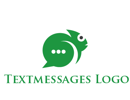 abstract chameleon with text bubble communication logo