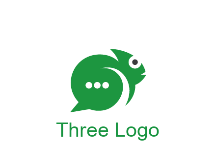 abstract chameleon with text bubble communication logo