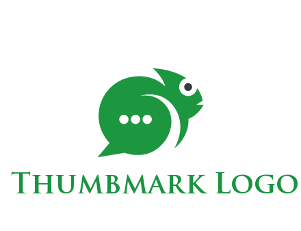 abstract chameleon with text bubble communication logo
