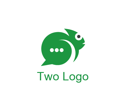 abstract chameleon with text bubble communication logo