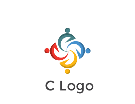 abstract people icon rotating community logo