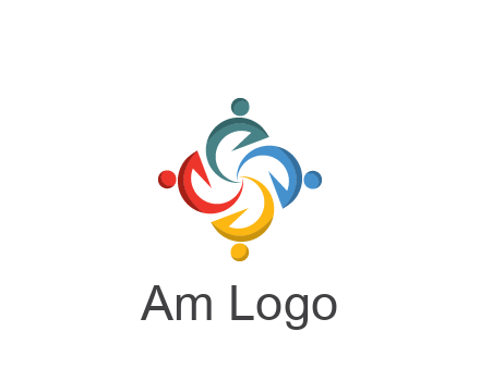 abstract people icon rotating community logo