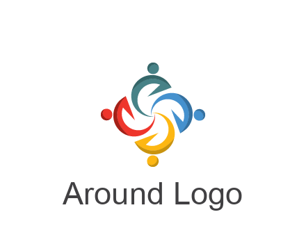 abstract people icon rotating community logo
