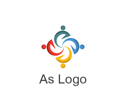 abstract people icon rotating community logo