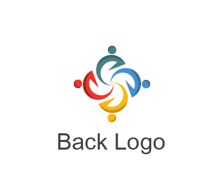 abstract people icon rotating community logo
