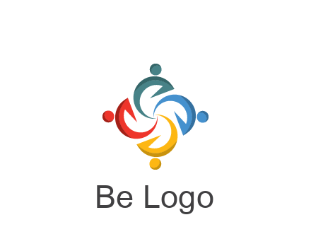 abstract people icon rotating community logo