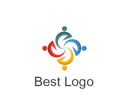 abstract people icon rotating community logo
