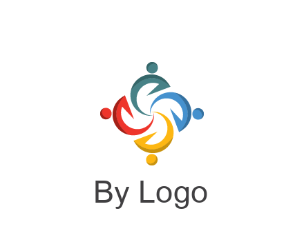 abstract people icon rotating community logo