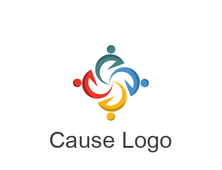 abstract people icon rotating community logo