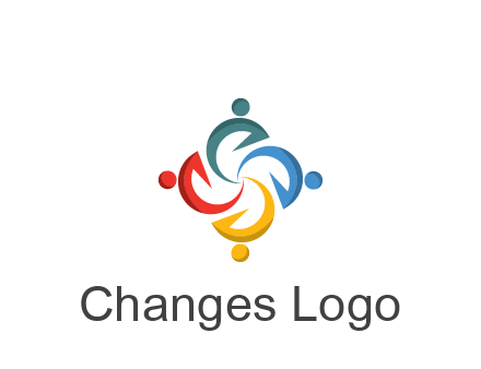 abstract people icon rotating community logo